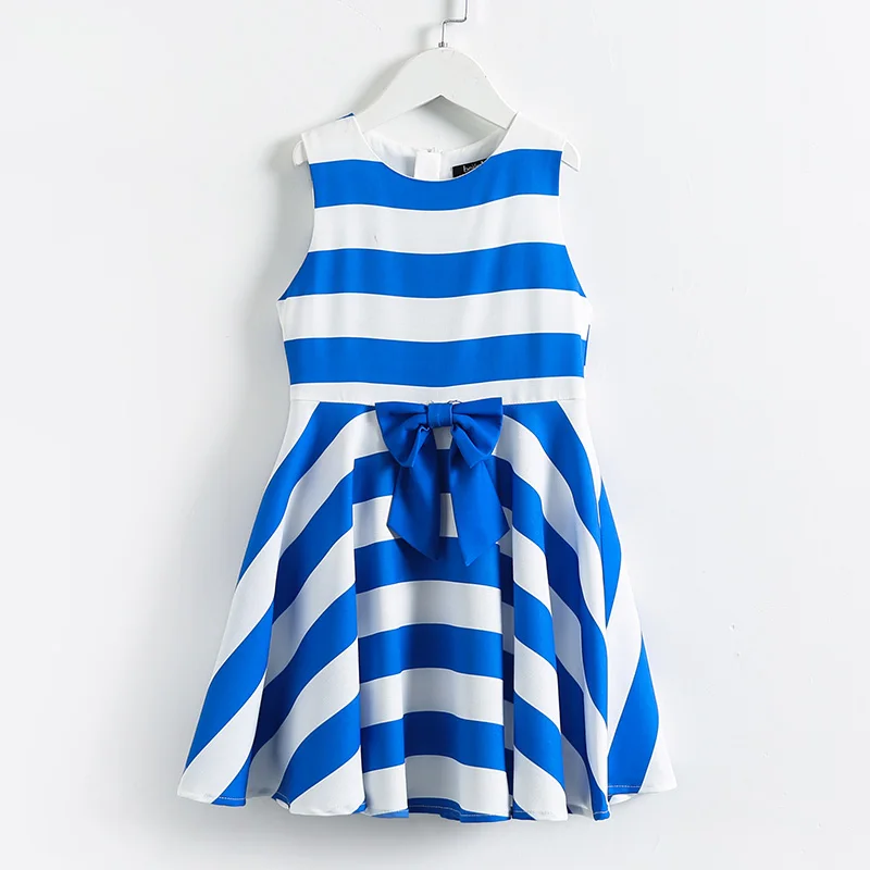 Summer children Teenagers big hem full dress kids 4Y-14Y girls bow striped student sundress girl 100-160cm fashion beach dresses Summer children Teenagers big hem full dress kids 4Y-14Y girls bow striped student sundress girl 100-160cm fashion beach dresses