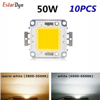 

10pcs 50W LED CHIP Integrated High Power Lamp Beads white/warm white 1500mA 32-34V 4500LM 24*40mil Taiwan Huga Chip