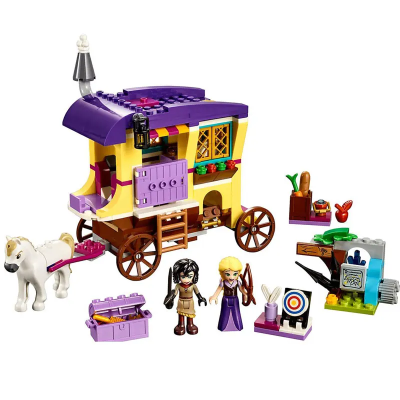 

Princess Series Rapunzel's Traveling Caravan Model Building Block Bricks Toys Compatible With Legoings Girl Friends 41157