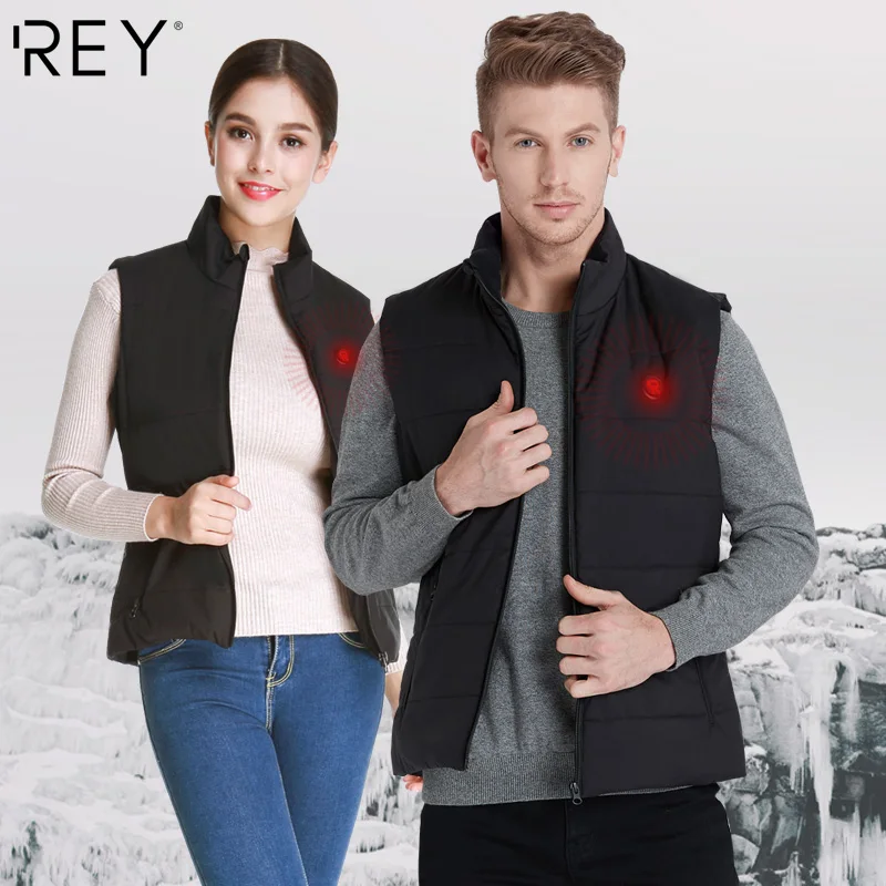 REY Men's Intelligent Heating Vest Winter Heated Jacket Sleeveless Shirt Winter Vest Signaling Vest with LEDs REY Men's Intelligent Heating Vest Winter Heated Jacket Sleeveless Shirt Winter Vest Signaling Vest with LEDs