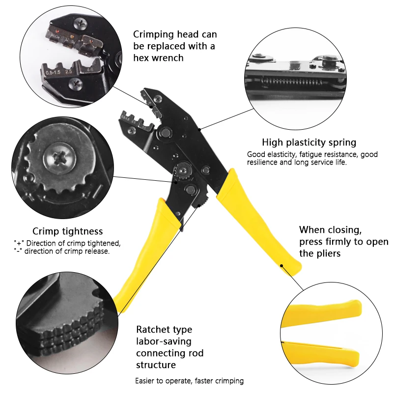Проволочная обжимка плоскогубцы шуруповерт инструмент пружинный зажим декрустация Инженерная трещотка терминал обжимной с 4 сменными клеммами