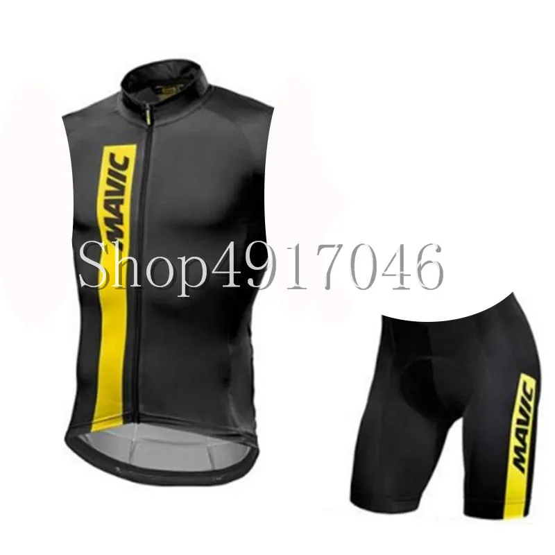 

Mavic team 2019 men Summer Sleeveless Cycling Set MTB Bike Shirt Breathable Bicycle Clothes Cycling Jersey Set