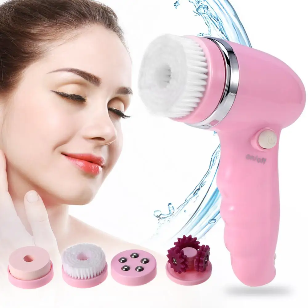 4 In 1 USB Electric face cleansing brush Pore Deep Cleaning Massager