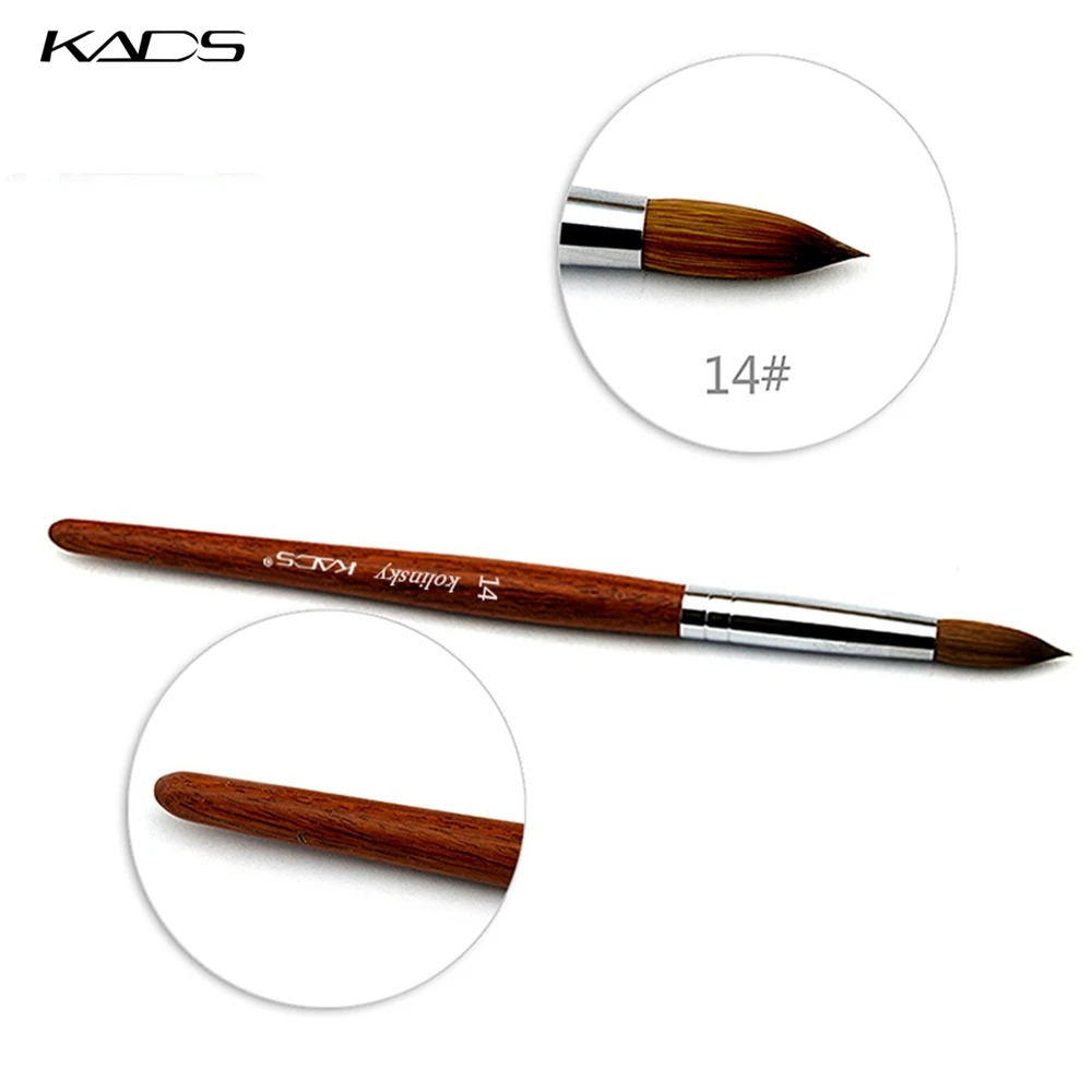 

1pc 14# 100% Kolinsky Sable Acrylic Nail Brush Nail Art Brush Builder Brushes for Nail Acrylic Paint Gel Brush Red Wood Handle