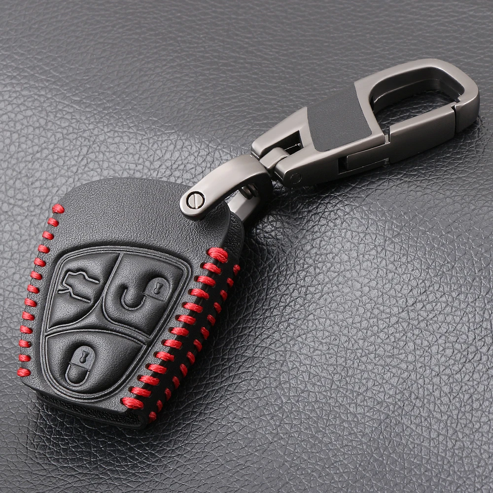Leather Remote Key Cover Case For Mercedes Benz B C E ML S CLK CL