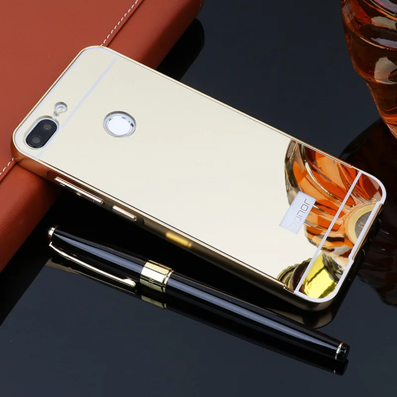 Роскошный зеркальный чехол для Huawei Honor 8 9 10 Lite V8 V10 P Smart Plus Y7 Y9 Prime Y6 Pro 2019 Алюминиевый