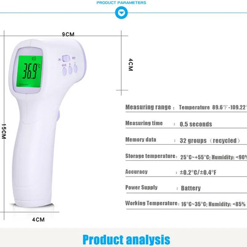 Многофункциональный инфракрасный термометр для младенцев бесконтактный термометр для тела на лбу цифровой термометр для температуры поверхности ребенка