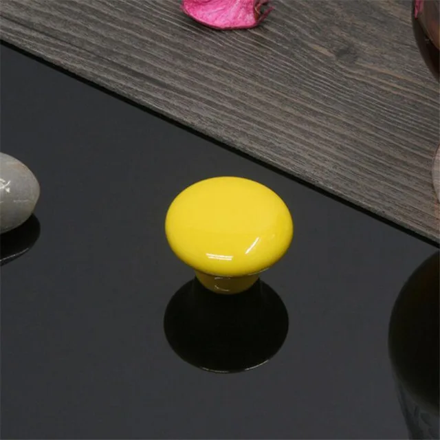 Ceramic Round Door Handles 7 Color For Cabinet Cupboard Wardrobe