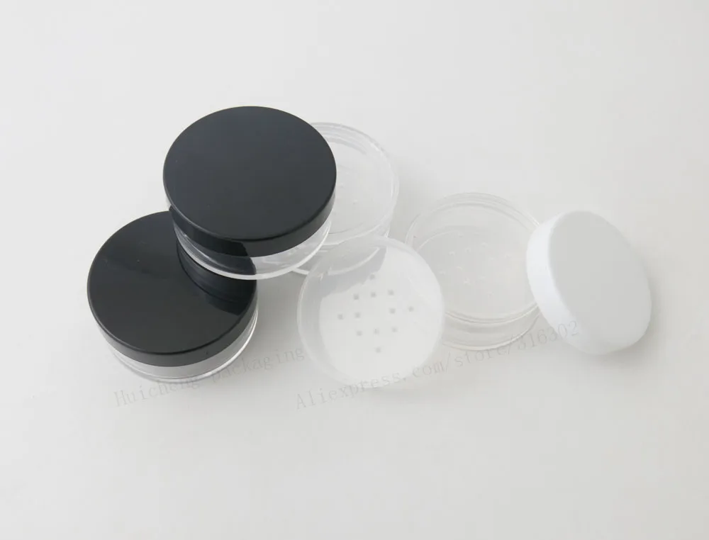 

50 x Empty Portable 10g 20g 30g Make Up Tools Containers Pot Plastic Cosmetic Jar Empty Loose Powder jars With Sifter