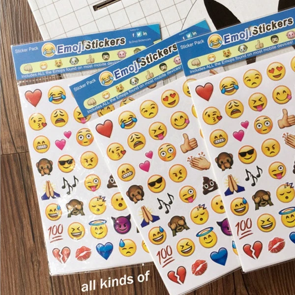 

(4 sheets/lot) Funny Emoji Cartoon Smiley Face Sticker Diary Stickers DIY Phone Stickers