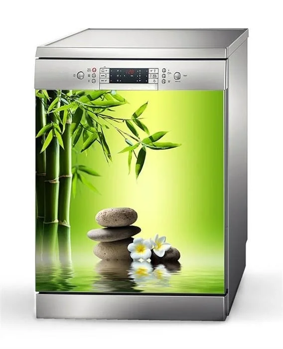 Sticker dishwasher fridge deco appliance roller bamboo ref 523 60x60cm