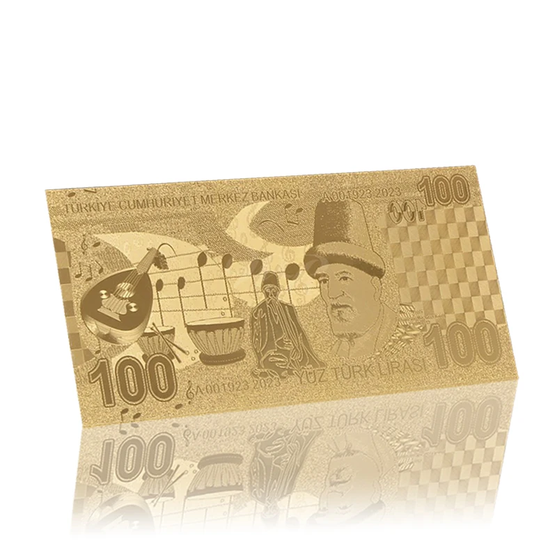 WR 999 Золото Турция 100 Лира деньги Золото банкнота Турецкая Лира Новая коллекция подарки