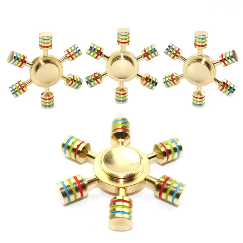 Радуга непоседа spinner шесть точка бегун палец tip3 голову 6 руки световой