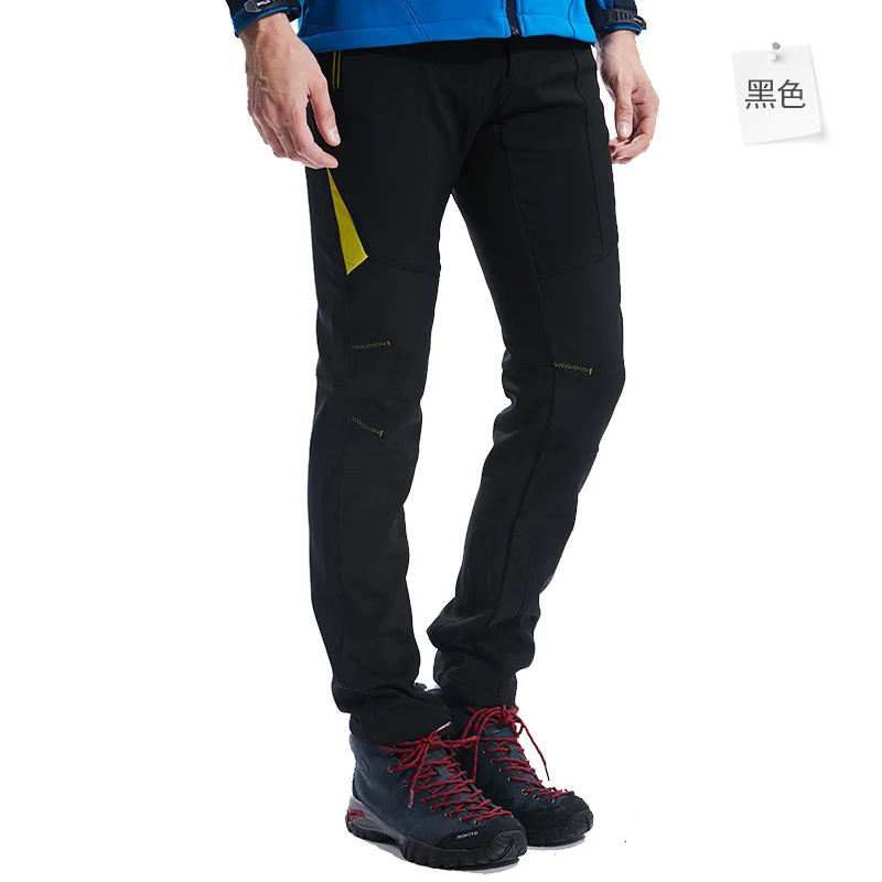 Модные уличные штаны, зимние теплые мужские Походные штаны, уличные флисовые брюки, водонепроницаемые термо штаны для кемпинга, альпинизма 1817A - Цвет: black pants hiking