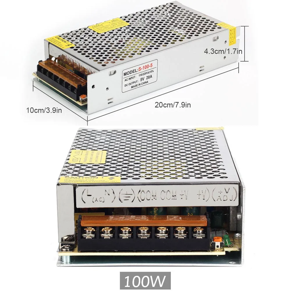 DC 5V светильник ing трансформаторы светодиодный драйвер адаптер питания 2A~ 80A, 10W~ 350W для Светодиодный Пиксельной полосы 5V светильник - Цвет: 5V 100W 20A