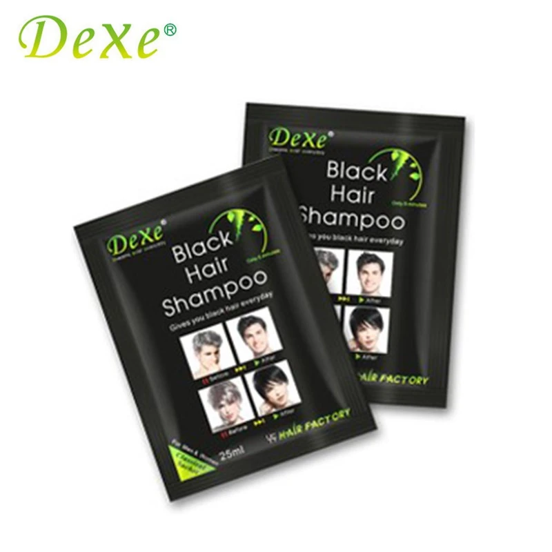 5 шт./10 шт. в партии Dexe черный красящий шампунь для волос всего 5 минут серый краситель для удаления волос цветной воск для укладки волос мелок Dexe LANBENA - Цвет: 10 pcs  black