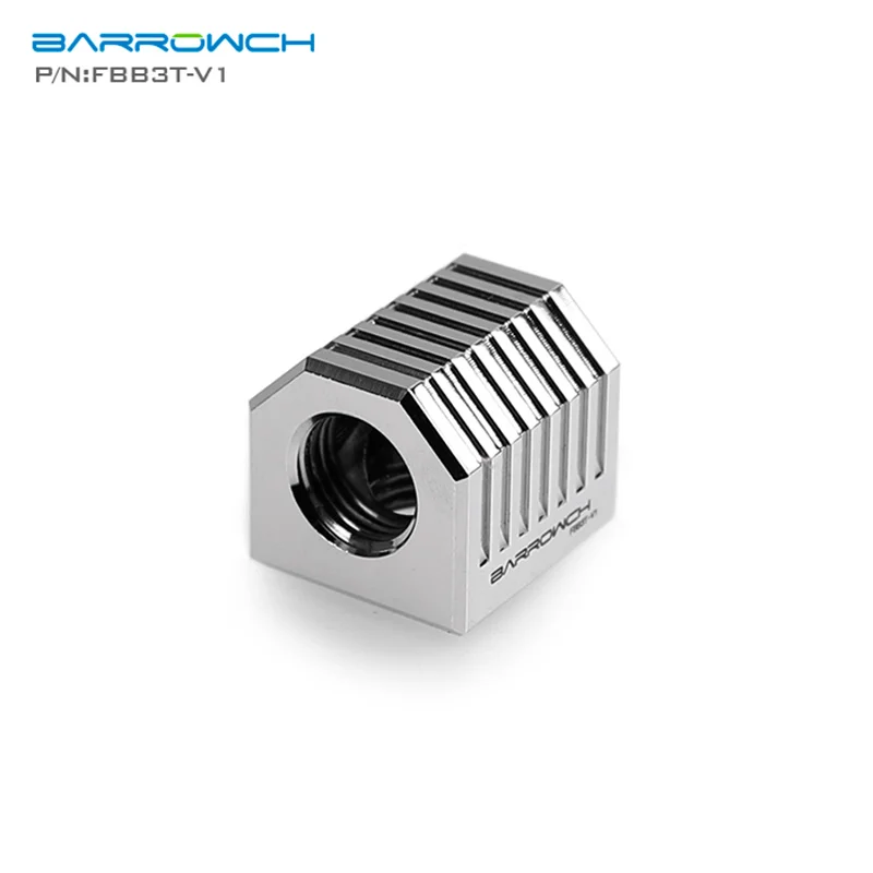 

Barrowch FBB3T-V1, Silver Cubical 3-Way Adapter Fittings, New Style, G1/4 3 Way Fittings