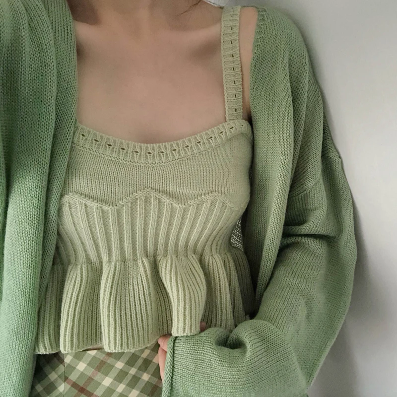

Ladies Women Sexy Knitted Sleeveless Crop Tops Lady Short Vest Tanks Camis Ruffles Top 2019 Fashion New Summer Outfits