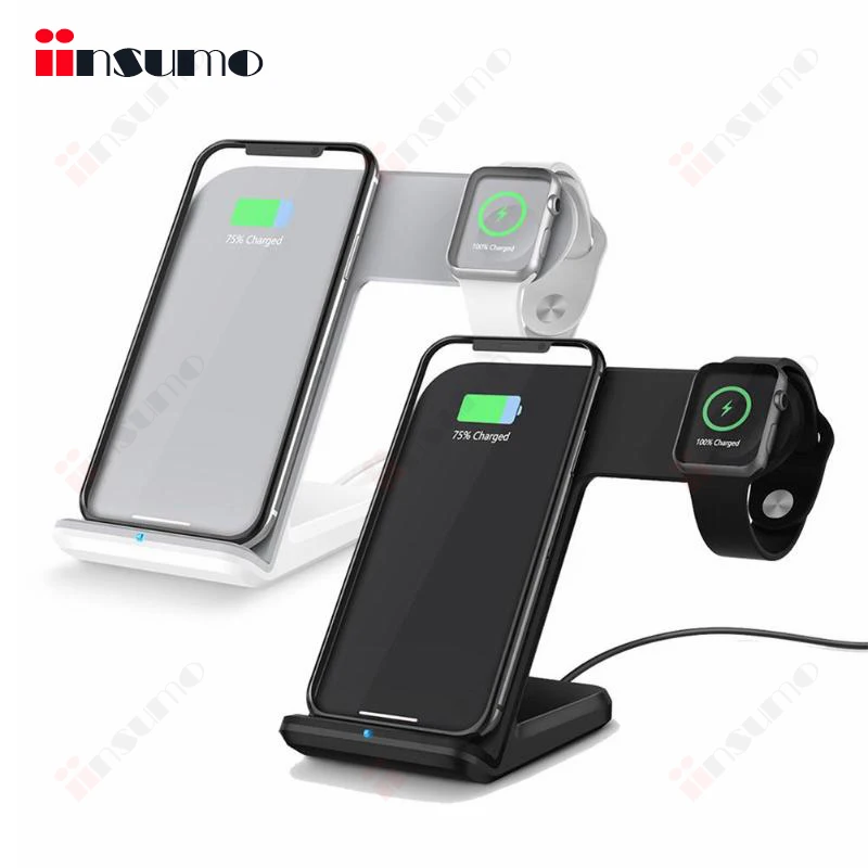 

2 in 1 Universal Fast Charging Phone Holding Wireless Charger with Type C Charging Port / Dock for I WATCH / iPhone / Samsung