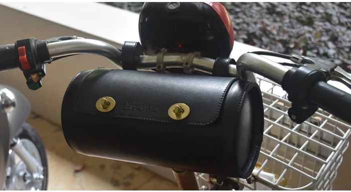 Мотоциклетная сумка с передним рычагом, круглая цилиндрическая колонна, сумка на заднее сиденье для Vespa, винтажная, Harley CG, кафе, Racer, педаль, скутер