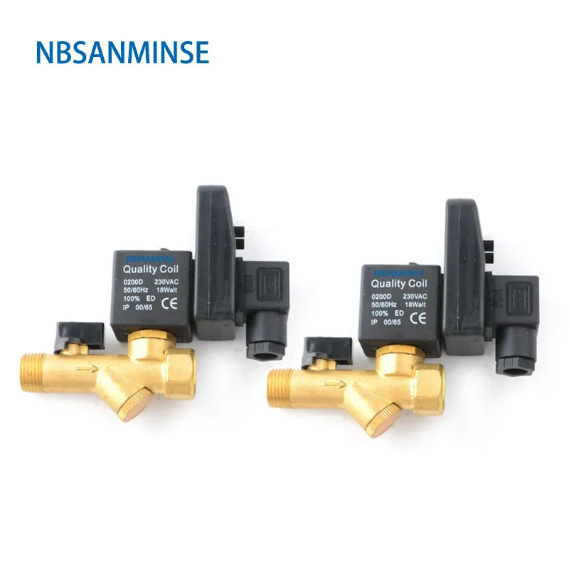 Электронный сливной клапан NBSANMINSE G1/2 1 6 МПа Соленоидный из латуни постоянный ток 24