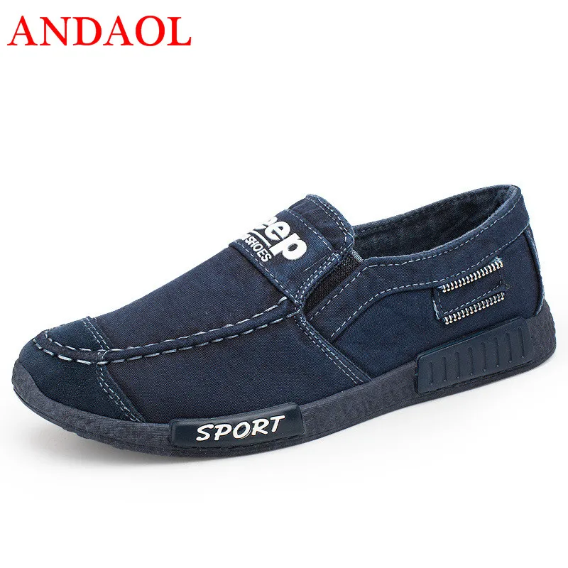 

ANDAOL Men's Casual Shoes Top Quality Comfortable Light Desiner Loafers Travel Sneakers Luxury Non-Slip Campus Canvas Trainers