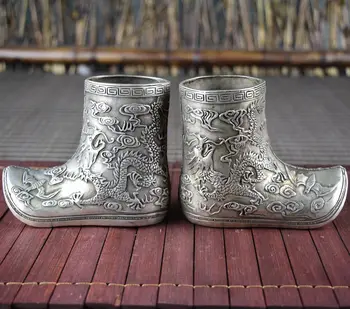 

Copper Antique Decoration Craft Gift Silver Shoes