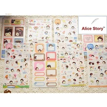 Милые, миленькие в японском стиле(«Каваий»), cooky девушка ver.2 Дневник Блокнот наклейки для ежедневника путешествия журнал ПВХ Стикеры для декора дома наклейки этикетки 8 шт./упак