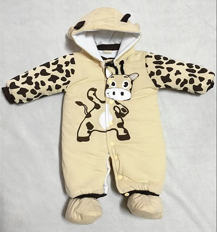 Inverno do Bebê Bonito dos Desenhos Grossa com Capuz 0 9months e outono Meninas Meninos Macacão Animados Quente Macacões Recém nascidos Roupas Infantis Roupas Bc1225 15 Cheap romper cartoon