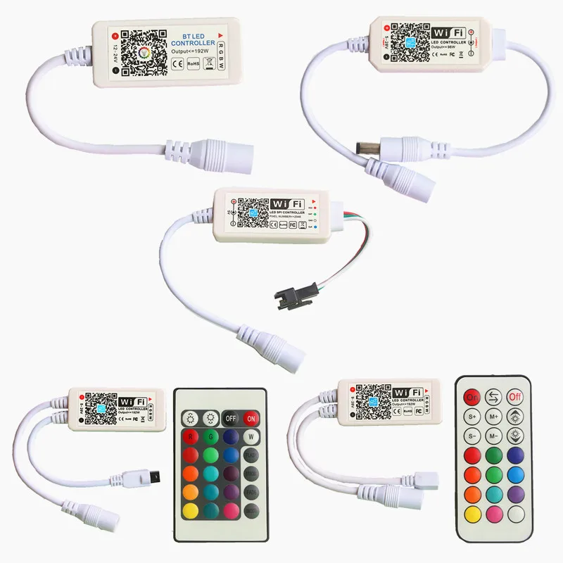 

DC5/12/24V Magic Home Mini Bluetooth/WiFi LED Controller IOS/Android Phone APP Control For Single Color/RGB/RGBW/Pixel LED Strip