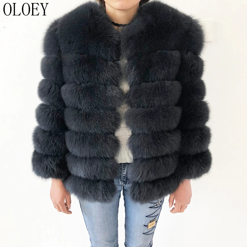 Natural Fur Coat Real Fox Fur Vest Jacket New High quality 100% leather ...