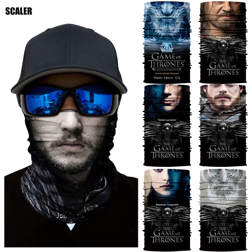 

3D Cycling Seamless Balaclava Human Face Mask Game of Thrones Sports Magic Bandana Headband Multifunctional Motorcycle Scarves