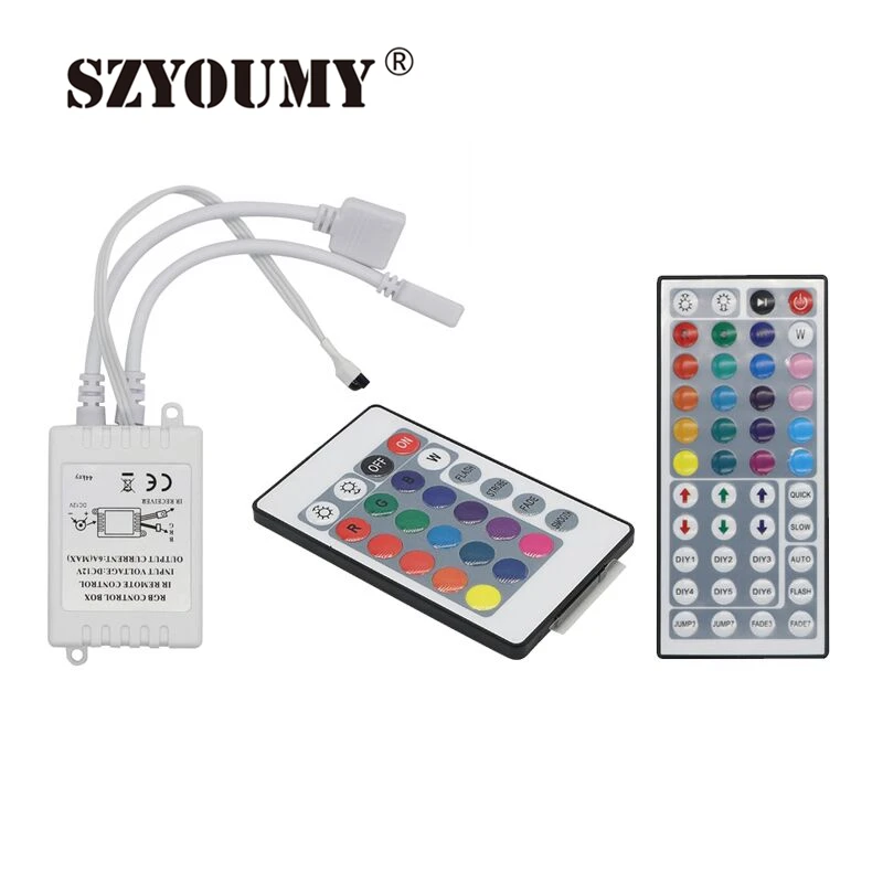 cheap SZYOUMY LED RGB Controller DC12V 24 Key Or 44 Key Double Output IR Remote Controller For LED RGB Strip 5050 3528 2835 Most