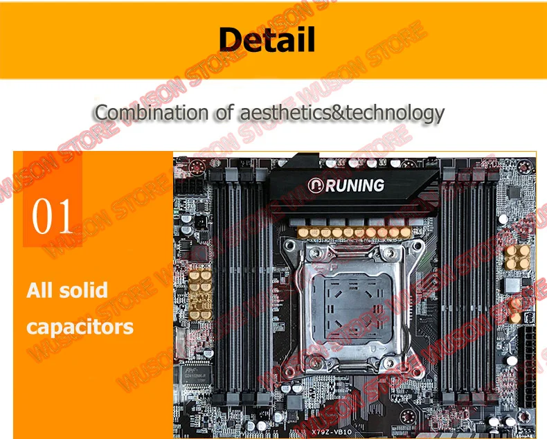 Новое поступление Runing Super ATX X79 процессор Материнская плата Xeon E5 2680 V2 с хорошим кулером памяти 64 г(4*16 г) 1600 МГц DDR3 REG ECC