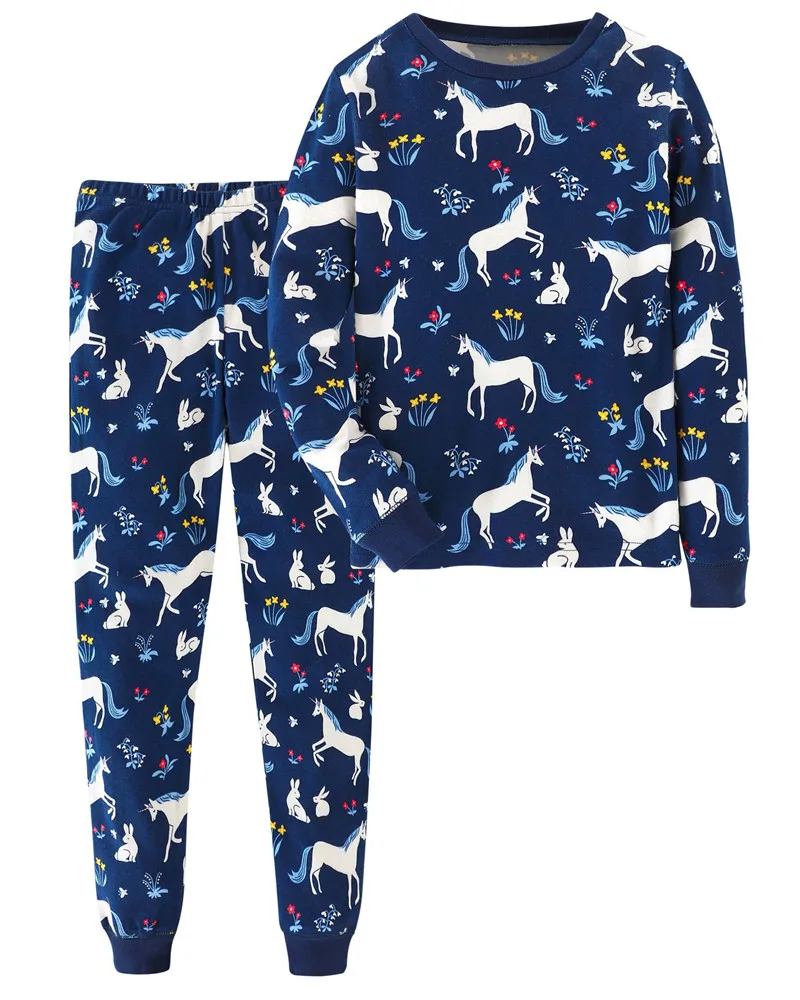 

Children Sleepwear Sets 2pcs Cute Dinosaur Printed Cartoon Unicorn Spring Autumn Boys Girls Pyjamas Clothing Sets