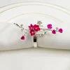 10pcs Wedding silver color painted plum napkin button napkin ring paper towel ring home accessories set ► Photo 3/6