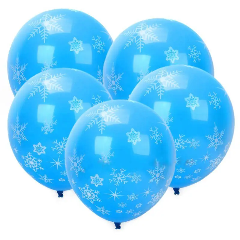 

12pcs/pack Christmas Latex Balloon Birthday Party Decorations Supplies Frozen Snowflake Balloons