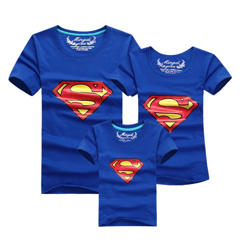 Nueva familia moda juego de madre e hija ropa padre e hijo corto manga camiseta Superman algodón de las camisetas|t-shirt hangershirt patterns for sewing - AliExpress