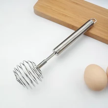 Ручной самоповорачивающийся венчик из нержавеющей стали, простой блендер и миксер, взбиватель сливок, яичный венчик, горячая мешалка для напитков