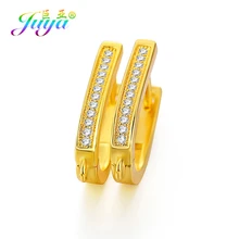 Juya Hand made Fashion Earrings Making Cubic Zirconia Gold Silver Color Basic Bails Earring Hook Clasps Accessories Supplies