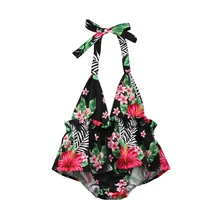 Цветочный для маленьких девочек бикини ванный комплект для малышей для маленьких девочек цветочный купальники Цельный купальник Купальщица платье Пляжная одежда