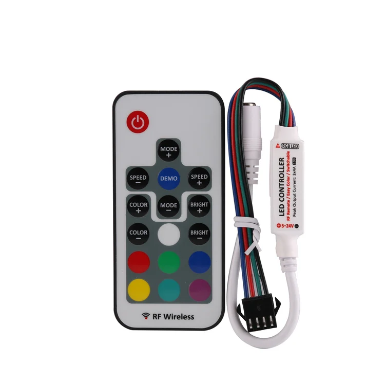 

R109-K DC5~24V 12A 433.92MHz RF Wireless Card Type RF Remote Mini LED RGB Controller w/ DC Female Jack for led RGB strip light