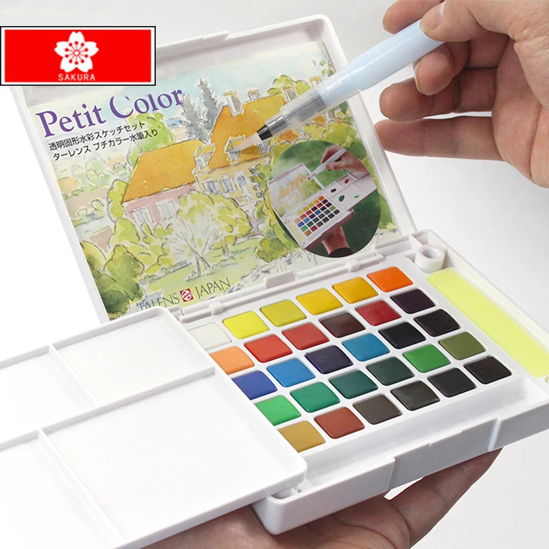 Free shipping Terrence 30/24/18/12 color solid watercolor paint box set professional student