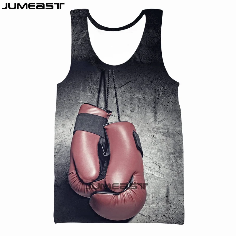 Jumeast бренд для мужчин/для женщин 3D печатных жилет висит боксерские перчатки короткий рукав Новая мода спортивный пуловер Лето безрукавки для