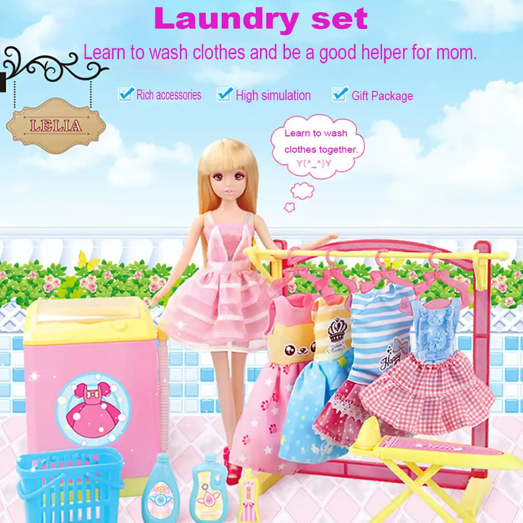 washing barbie clothes