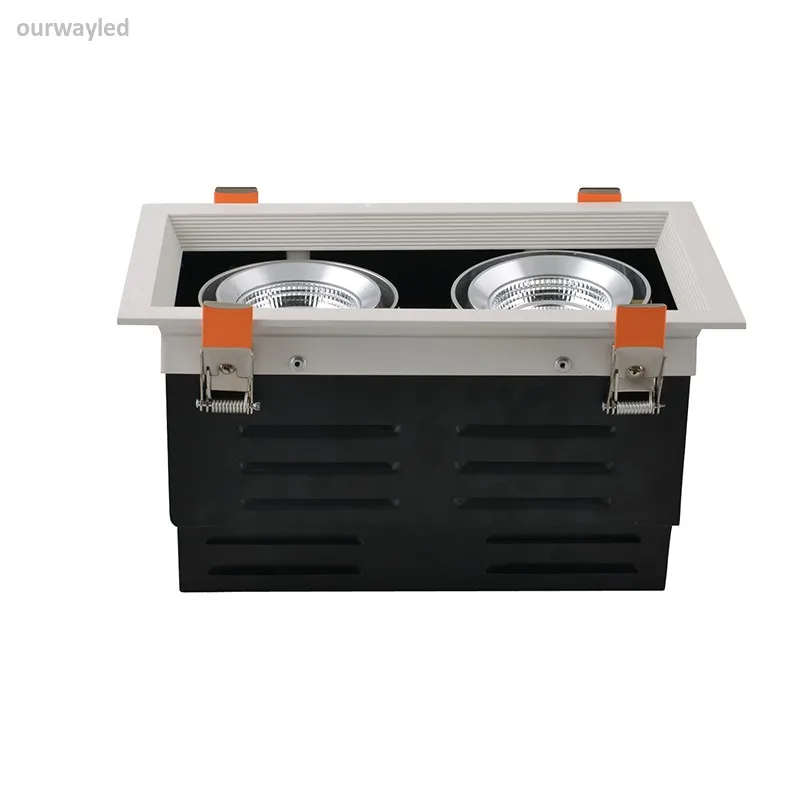 Ângulo de Emissão Reforçar a Cabeça da Lâmpada de Iluminação Retângulo Praça Móveis w 15 25 1 40 Grade Embutir 2 3 - 9 7 Cheap recessed downlight