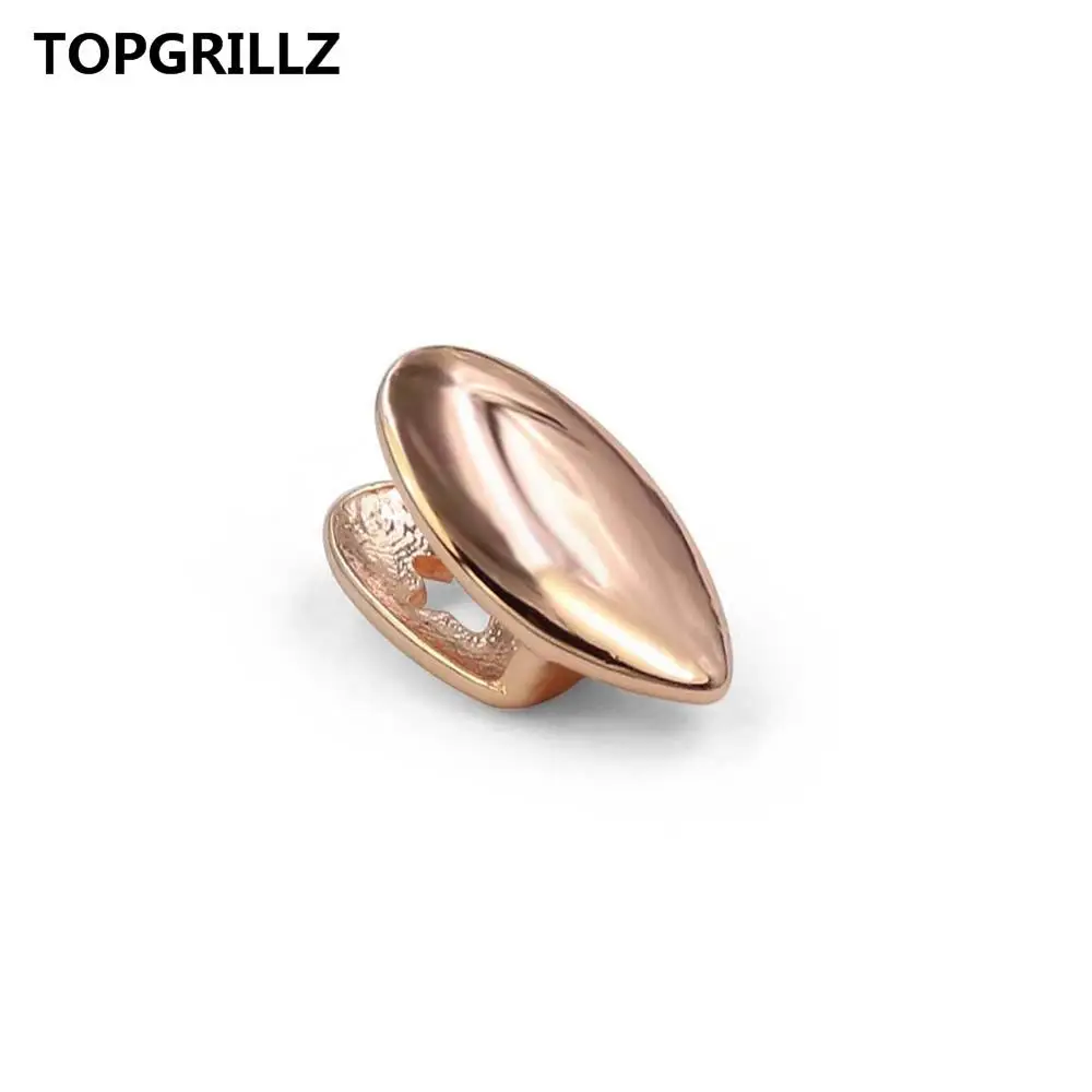 TOPGRILLZ вампирский Клык Одноместный колпачок золотой тон собачья на заказ зуб грили клыки Дракула зубы Грилль, подарок - Окраска металла: Rose