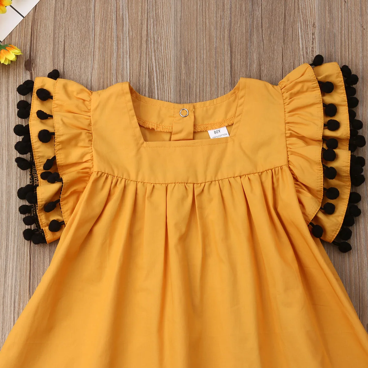Летние праздничные нарядные платья с кисточками для маленьких девочек; Повседневная хлопковая рубашка с короткими рукавами; платье; сарафан; От 1 до 6 лет