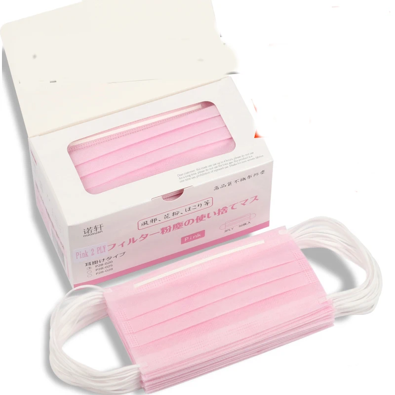 Pink disposable masks medical masks dust pm2.5 sunscreen breathable anti bacteria maskin Masks