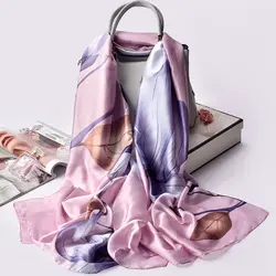 Для женщин имитировать шелк шарф Обёрточная бумага 2019 Роскошные шали и Обёрточная бумага s для дам мягкая пашминовый палантин Весна